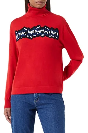 Moschino Damski sweter z długim rękawem z paskami, , 42