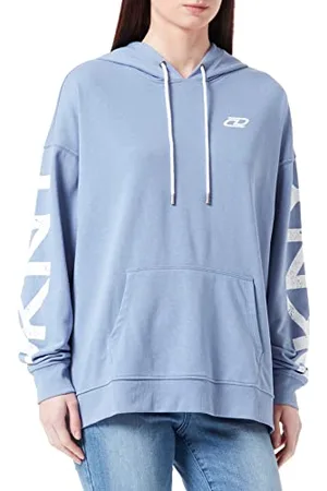 DKNY Damska sportowa bluza z kapturem z logo Crackle, , 34