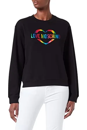 Moschino Damska bluza Love Heart Multicolor Foil Print, , 42