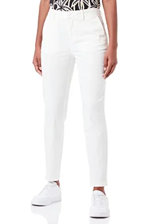 Scotch&Soda Maison Bell Slim-Fit damskie spodnie chinosy In Mercerized Organic Cotton, Off White 0001, 28/34, , 28W / 34L