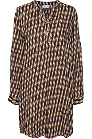 Kaffe Damska koszulka Tunec z podwijanymi rękawami Oversized Długa bluzka Casual Dress Woman, , 40