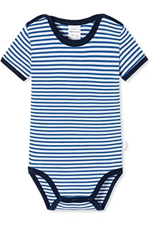 Schiesser Unisex Dziecięce Body z Rękawami do Łokci, Zestaw Bielizny Dla Niemowląt i Małych Dzieci, Niebiesko-Białe Paski, 68, , 68