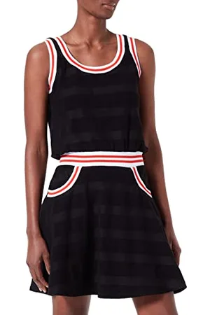 Moschino Damska sukienka w paski, żakardowa, francuska sukienka Terry, , 48