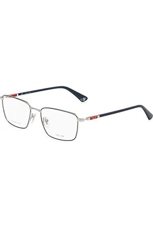 Police VPLE97N Okulary Shiny Palladium W/Blue Parts, 53 dla mężczyzn, Shiny Palladium W/Blue Parts