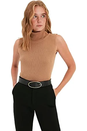 Trendyol Damski pasek Black and Brown 2s Packet Buckle Kroco Women
