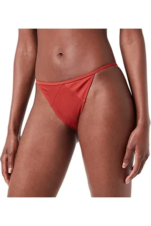PUMA Damskie spodnie bikini tanga prążkowane, Brązowy Combo, XL