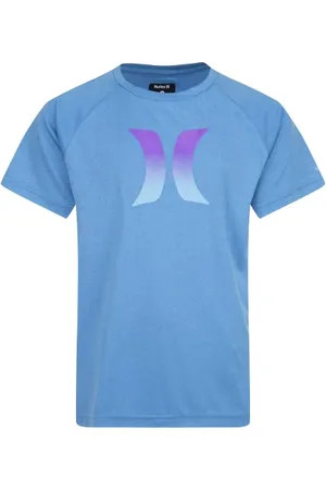 Hurley Chłopięca Hrlb Ombre Icon UPF Rash Guard Shirt, niebieska (Neptune Blue Heather), 8 szt