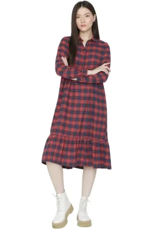 Trendyol Damska sukienka maxi Shift Regular Fit tkanina, , 36