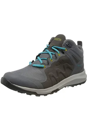 Keen Damskie buty wodoodporne Explore Mid, Czarna stal, szary, jasny turkus 003, 11