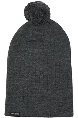 Urban classics Kobieta Nauszniki - Unisex nauszniki czapka zimowa Bobble Beanie, antracyt, jeden rozmiar