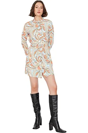 Trendyol Damska sukienka mini bodycon z okrągłym dekoltem, , 40