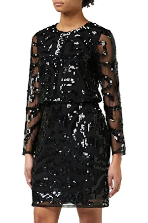Frock and Frill Damska sukienka zdobiona specjalna okazja, czarna, 14, , 40