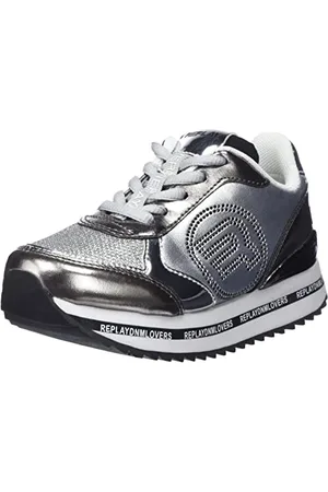 Replay Dziewczęce Penny Jr Sneaker, 051 srebrny, czarny, 32 EU