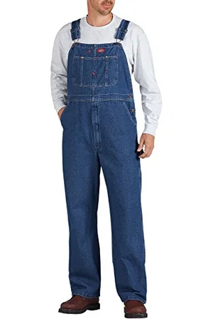 Dickies Męskie spodnie ogrodniczki, dżinsowe, indygo, Stone Washed Indigo Blue, 46W / 30L