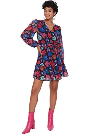 Trendyol Damska sukienka mini A-line z dekoltem w serek, , 40