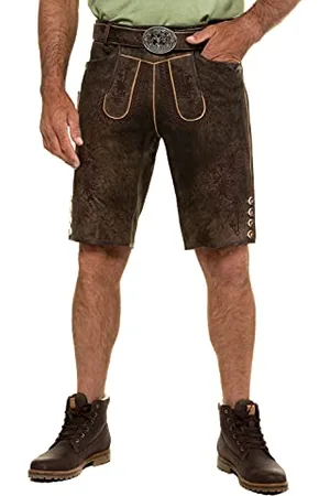 JP 1880 Trachtenhose Ziegenvelour-Große Größen szorty, brązowe (Dunkelbraun 30), 58 (rozmiar producenta: 56) mężczyźni, , 56