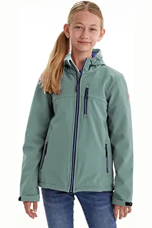 Killtec Dziewczynki Kurtka softshell Kurtka softshell z kapturem wodoodporna 00238-dunkelanthra 176 Girls Softshelljacke, blaugrün, 176, 37769-000