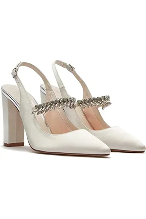 Rainbow Club Błyszczące buty ślubne Slingback, szpiczasty nosek, obcas blokowy, 5,5, , 38.5 EU