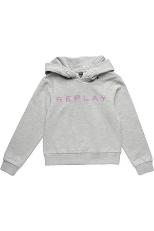 Replay Dziewczęca bluza z, Szary (Grey Melange M04), 176 cm