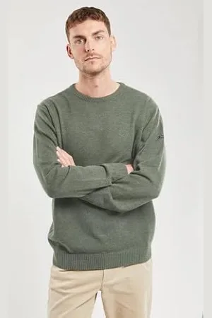 Armor.lux Okrągły dekolt Sweter Over, Military melane/Statek, XL Mężczyźni