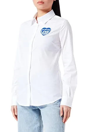 Moschino Damska koszulka Slim Fit z długim rękawem z logo Love Storm Knit Effect Heart, , 46