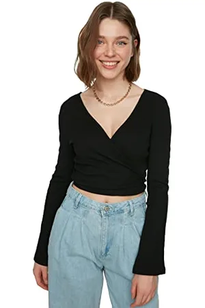 Trendyol Bluza damska, czarna, dzianinowa, rozmiar S