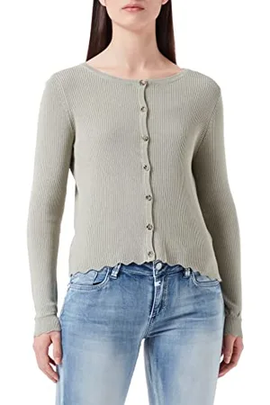 Object Damski kardigan OBJHARRIET L/S Knit Noos, kardigan z dzianiny, z trawy morskiej, XS