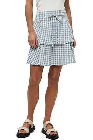 Minus Spódnica damska Valika, 9416c Sorbet cytrynowy w kratkę, 60