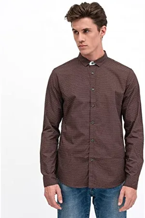 GIANNI LUPO Męska koszula Camicia A Pois, brązowa, S/XXL