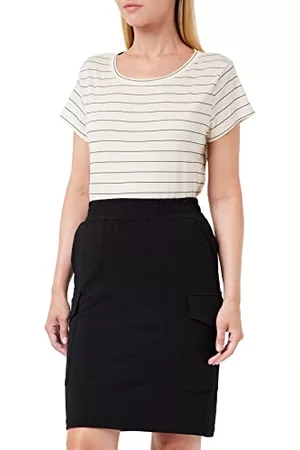 Kaffe Kobieta Spódnice midi - Damska koszulka Skirt Knee Długość Side Pockets Elastic Band, Black Deep, 40