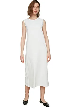 Trendyol Damska biała sukienka bez rękawów Tunic Shirt, biała, L