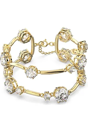 Swarovski Bransoletka typu bangle Constella, Szlif okrągły, Biała, Powłoka w odcieniu złota