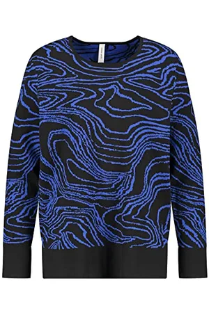Gerry Weber Edition Damski sweter 770553-44713, czarny/niebieski wzór, 36