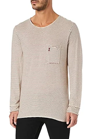Herrlicher Męski T-shirt Ron Cotton Linen Mix