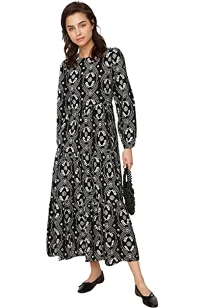 Trendyol Damska sukienka maxi skater regularna, tkana sukienka, , 70