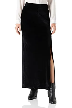 KENDALL + KYLIE KENDALL & KYLIE Damska spódnica K&k W Vlvt Maxi Slit Kkw3715008, czarna, M