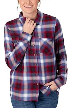 Timezone Damska bluzka Boyfriend Fit Blouse Blue, Blue red Multicolor, S