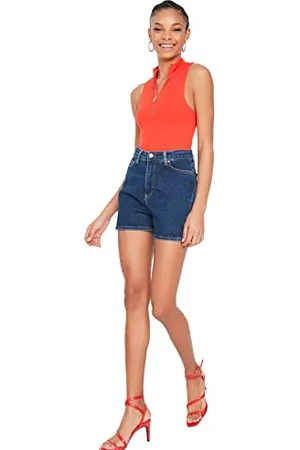 Trendyol Damskie szorty Mom Denim Casual Shorts, , 40