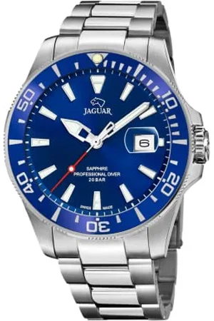 Jaguar J860/C Executive Collection zegarek męski, 43,5 mm, niebieska obudowa ze stalowym paskiem, , bransoletka