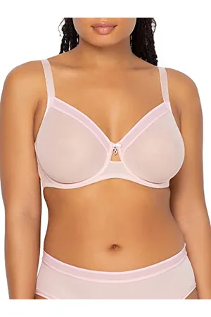 CURVY COUTURE Damski biustonosz bez fiszbin z siateczki, Rumieniąca się róża, 90H