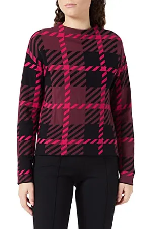 Gerry Weber Damski sweter 871038-35701, szary/fioletowy/różowy, wzór 48