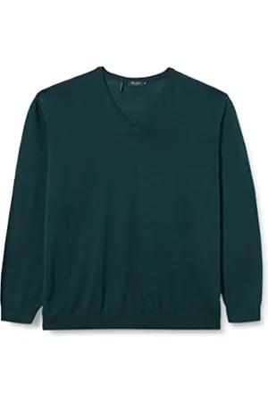 Maerz Męski sweter V Superwash Pullover, Bottle Green, regularny