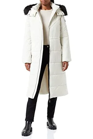 Mexx Damska kurtka Midi Length Hooded Padded Jacket with Fake Fur Collar Parka, , XL