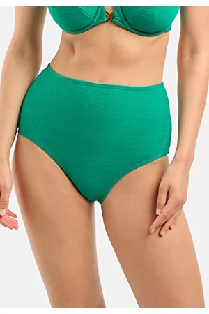 Sans Complexe Kobieta Z Wysokim Stanem - Glamourous Teksturowane Strój kąpielowy, majtki z wysokim stanem, tropikalne zielone, 50/52 damskie, Tropical Green