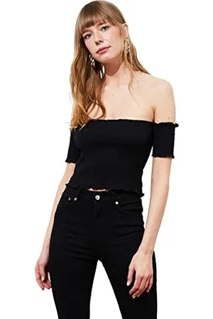 Trendyol Damska bluza z dzianiny w kolorze czarnym, rozmiar M