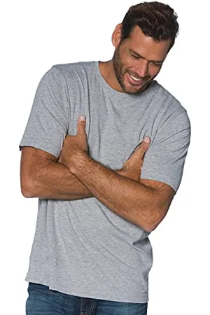 JP 1880 Męskie duże rozmiary Menswear L-8XL do 8XL, T-shirt, JP1880 z motywem na klatce piersiowej, koszulka podstawowa, okrągły dekolt, czysta bawełna, 702558, , 6XL