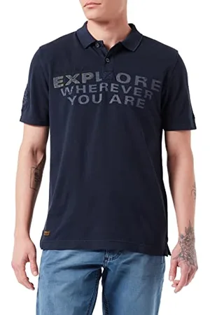 Camel Active Męska Koszulka Polo, Niebieski Night Blue, M