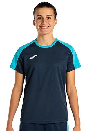 Joma Eco Championship T-Shirt z krótkim rękawem dla kobiet, granatowy/turkusowy neonowy, XL