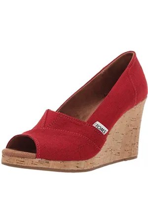 TOMS Damskie klasyczne sandały na koturnie Espadryle, 5.5