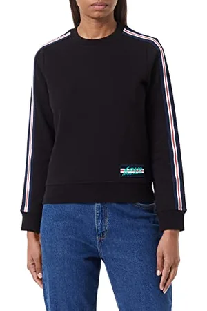 Moschino Slim Fit Roundneck z długim rękawem w paski paski rękawy i logo naszywki kombinezon kobiety, , 36